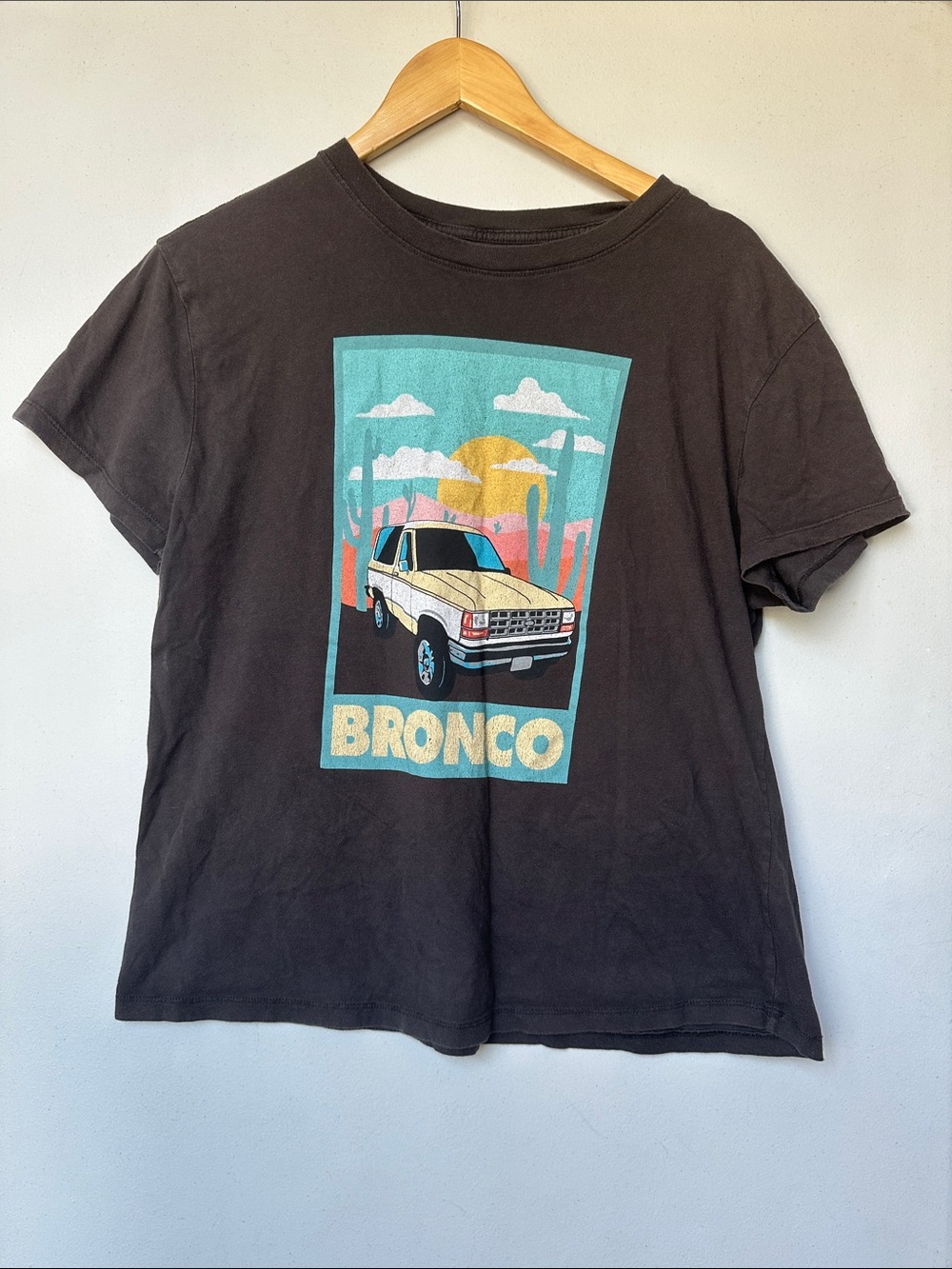 Ford Black Short-Sleeve Bronco Graphic Tee with Turquoise, Yellow & Pink